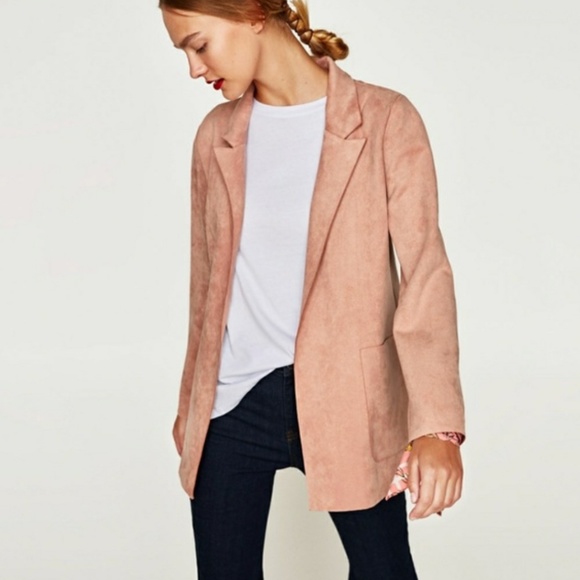 Zara Jackets & Blazers - Zara Pink Suede Blazer